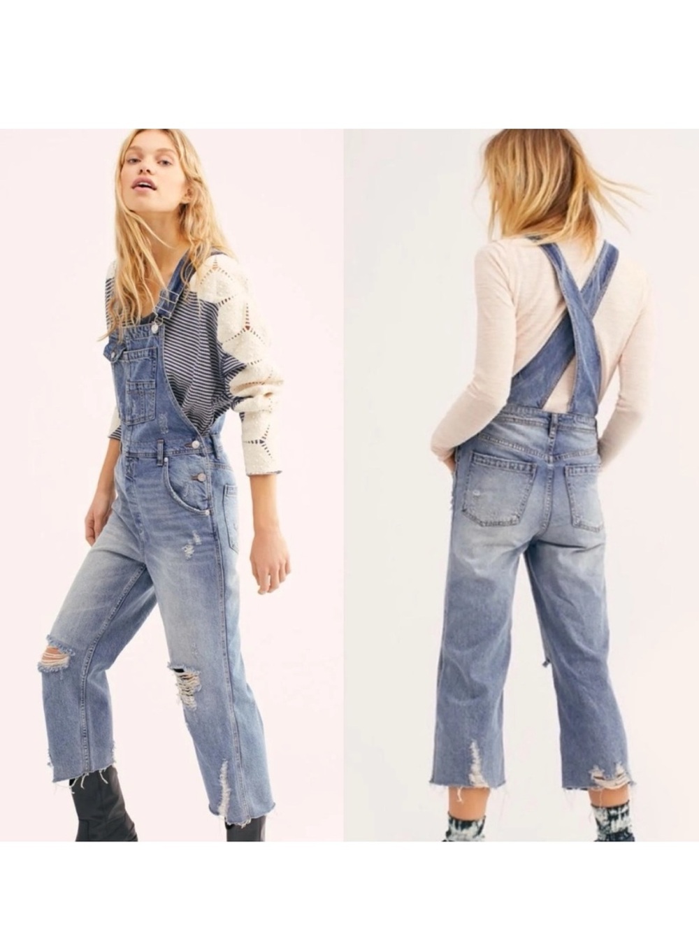 Free people denim overalls